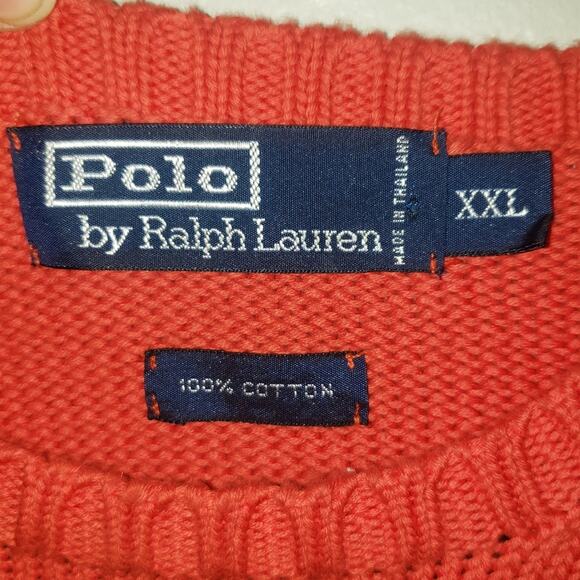 EUC, Men's Polo Ralph Lauren, 100% Cotton Orange with blue Polo emblems SZ XXL - Picture 3 of 7